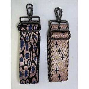 Pink 2" Wide Pair Adjustable Replacement Purse Crossbody Strap w/Black Hardware